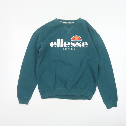 Ellesse Women’s Green UK 8 Logo Graphic Crew Neck Pullover Sweatshirt