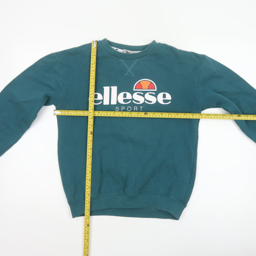 Ellesse Women’s Green UK 8 Logo Graphic Crew Neck Pullover Sweatshirt