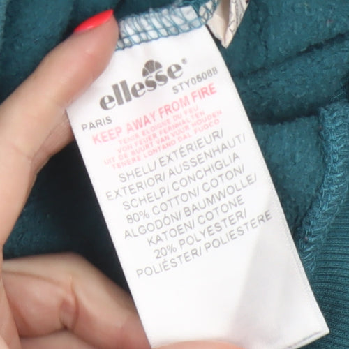 Ellesse Women’s Green UK 8 Logo Graphic Crew Neck Pullover Sweatshirt