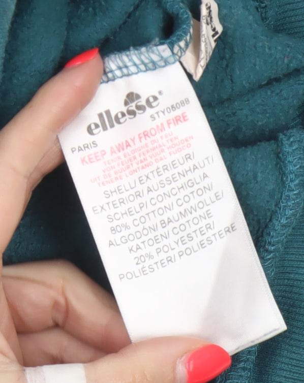 Ellesse Women’s Green UK 8 Logo Graphic Crew Neck Pullover Sweatshirt