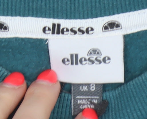 Ellesse Women’s Green UK 8 Logo Graphic Crew Neck Pullover Sweatshirt