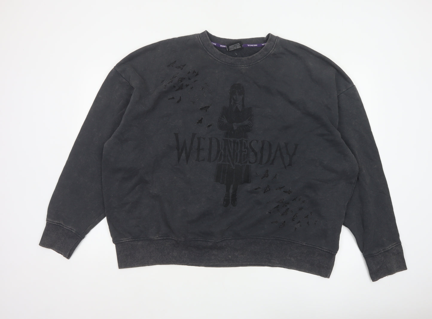 Wednesday x Primark Women’s Black L Oversized Graphic Crew Sweatshirt