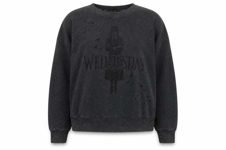 Wednesday x Primark Women’s Black L Oversized Graphic Crew Sweatshirt
