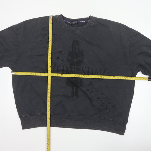 Wednesday x Primark Women’s Black L Oversized Graphic Crew Sweatshirt