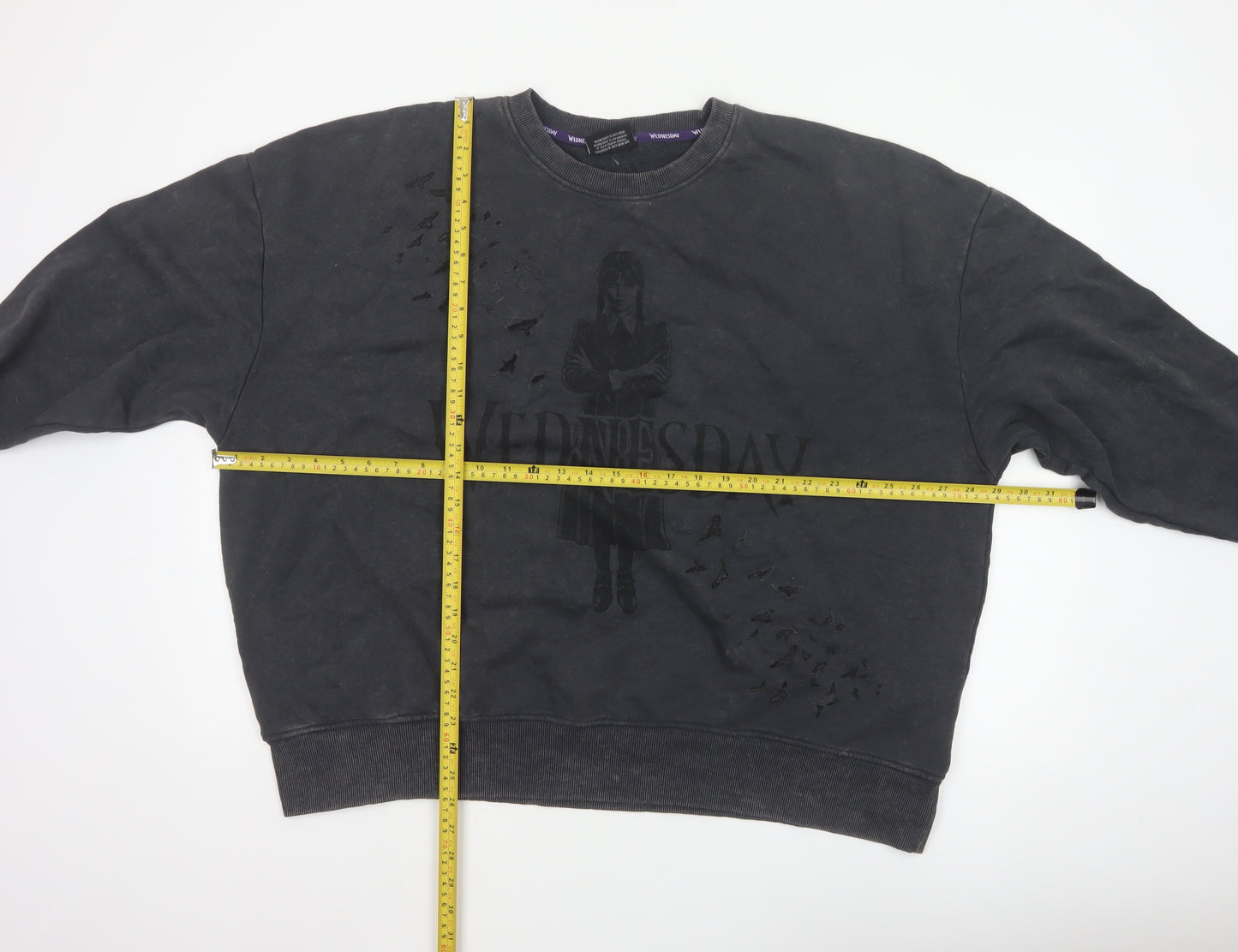 Wednesday x Primark Women’s Black L Oversized Graphic Crew Sweatshirt