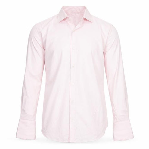 Marks and Spencer Men Pink 16.5 Slim Herringbone Cotton Formal Shirt