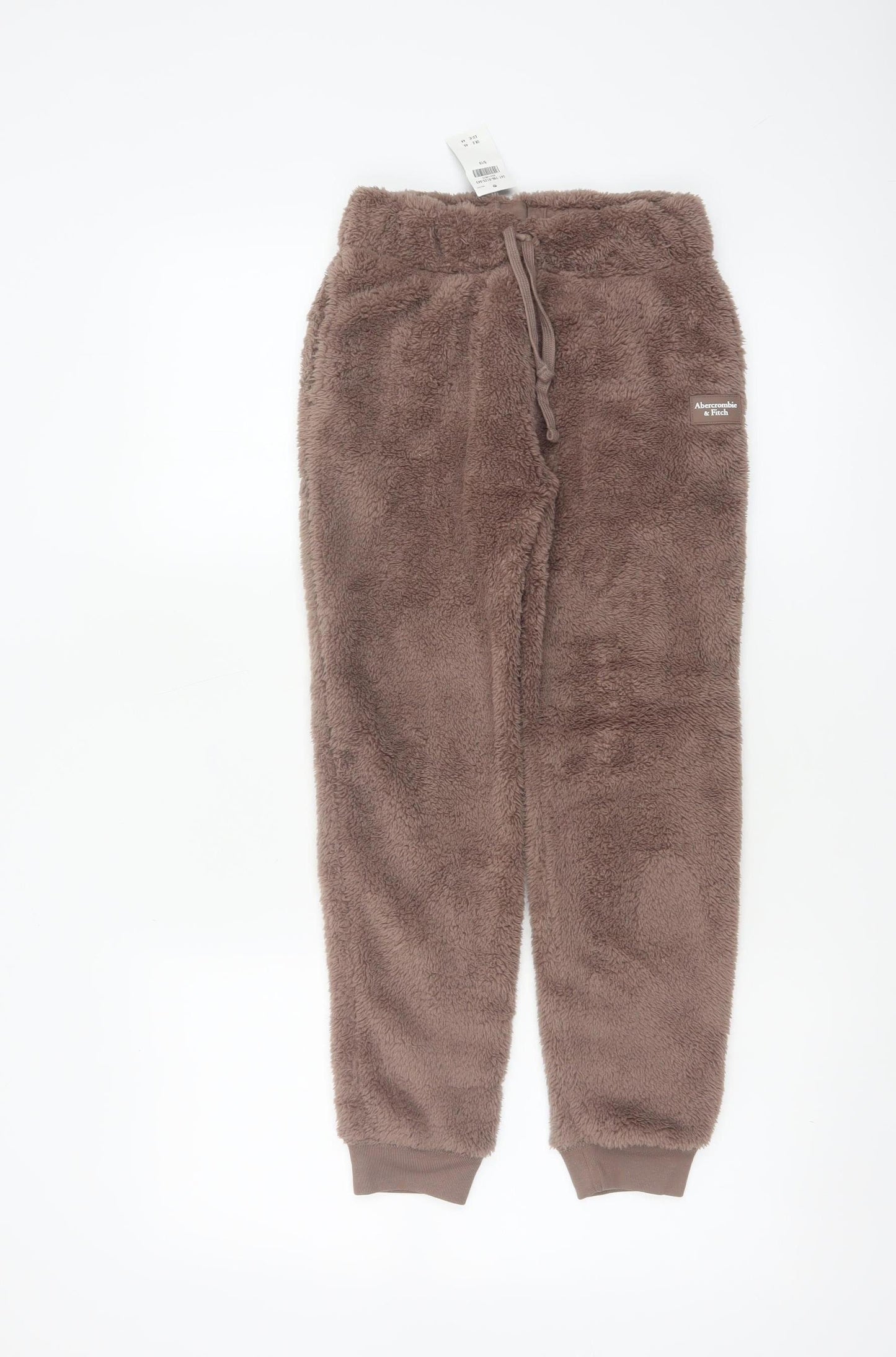 Abercrombie & Fitch Girls Brown 9-10 Years Faux Fur Fleece Jogger Trousers