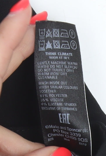 Marks & Spencer Women Black UK 14 Straight Tailored Work Trousers