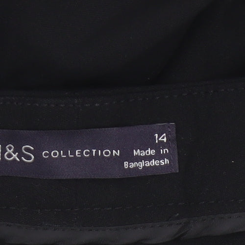 Marks & Spencer Women Black UK 14 Straight Tailored Work Trousers