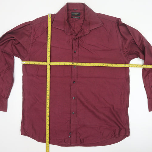 Racing Green Men’s Red 18/46 Long Sleeve Cotton Button-Up Shirt