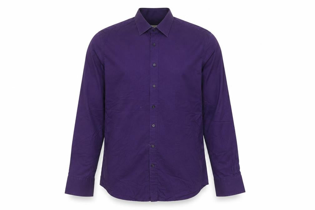 Pink Men’s Purple 15.5 Slim Fit Check Cotton Button-Up Shirt