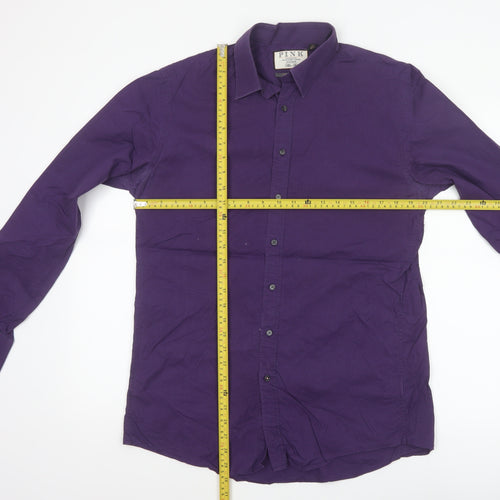 Pink Men’s Purple 15.5 Slim Fit Check Cotton Button-Up Shirt