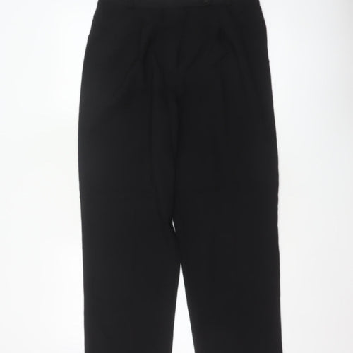 Marks & Spencer Women Black UK 14 Wool Blend Tapered Dress Trousers