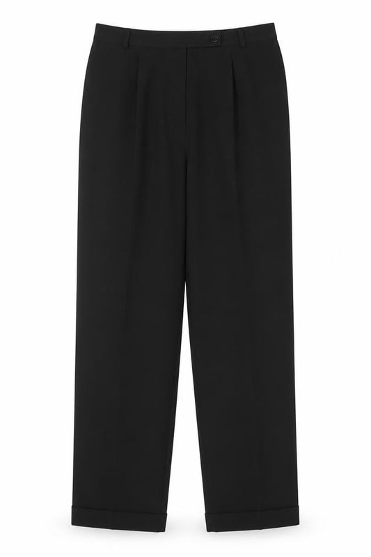 Marks & Spencer Women Black UK 14 Wool Blend Tapered Dress Trousers