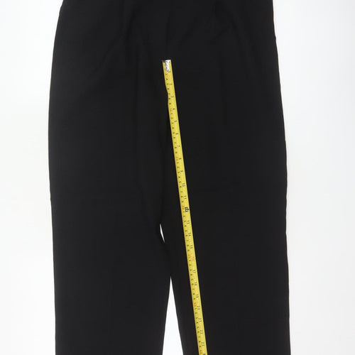 Marks & Spencer Women Black UK 14 Wool Blend Tapered Dress Trousers