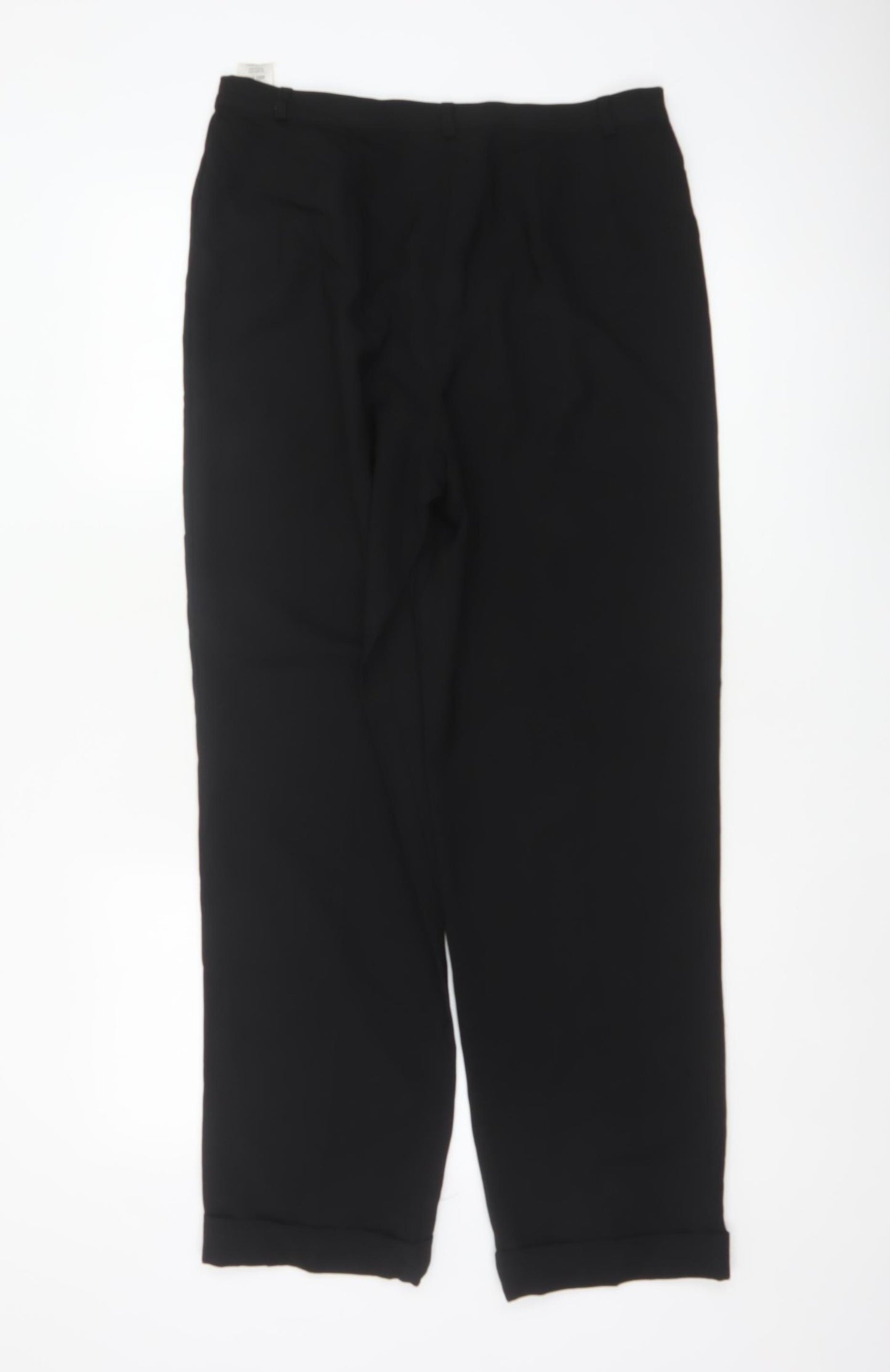 Marks & Spencer Women Black UK 14 Wool Blend Tapered Dress Trousers