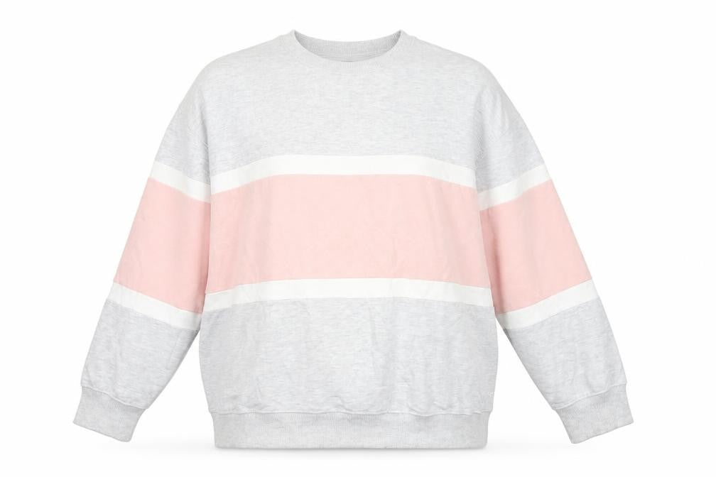 Front view of New Look Women’s Multicoloured Colourblock Fleece Sweatshirt, size L
