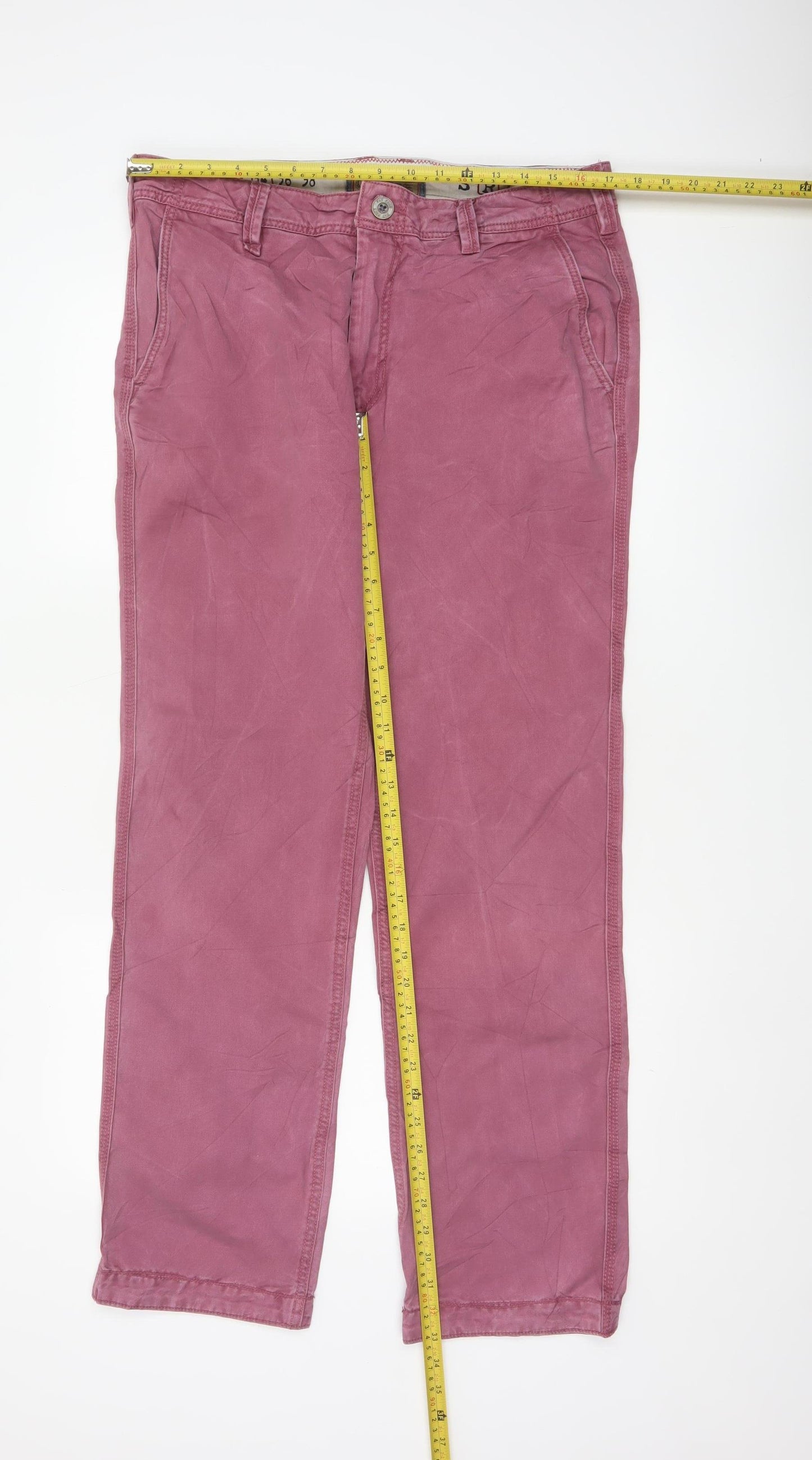 Fat Face Men’s Pink 34in Cotton Straight Chino Trousers