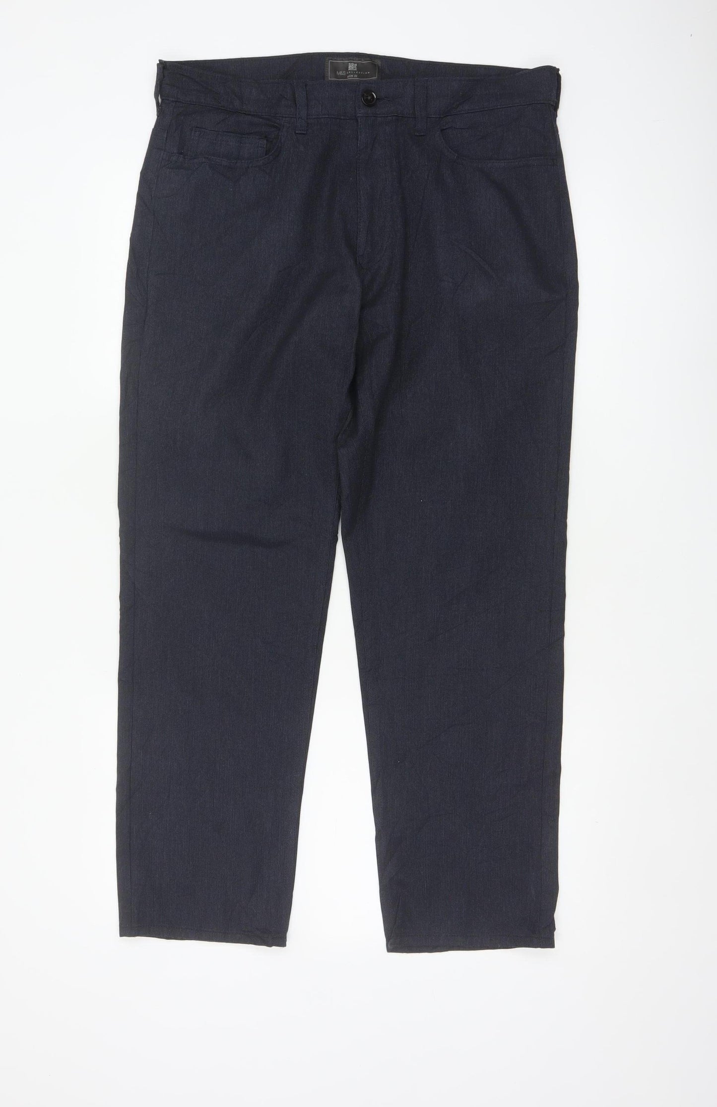 Marks & Spencer Men's Blue 34in 29in Straight Trousers