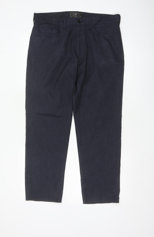 Marks & Spencer Men's Blue 34in 29in Straight Trousers