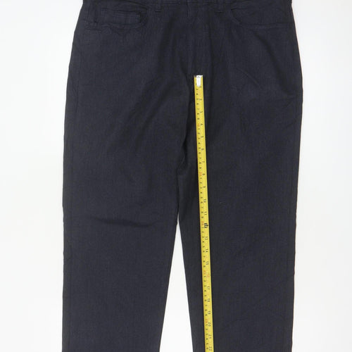 Marks & Spencer Men's Blue 34in 29in Straight Trousers