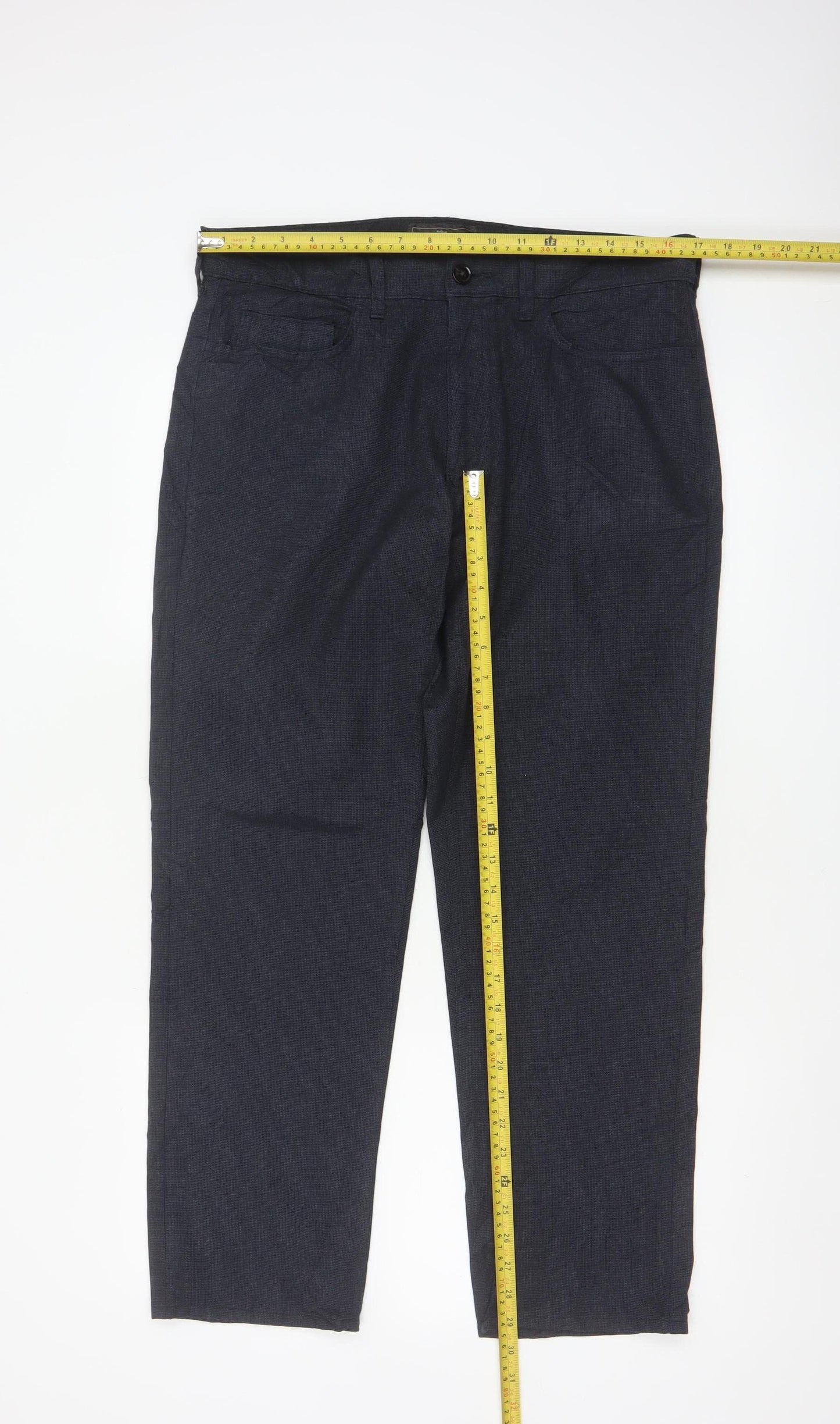 Marks & Spencer Men's Blue 34in 29in Straight Trousers