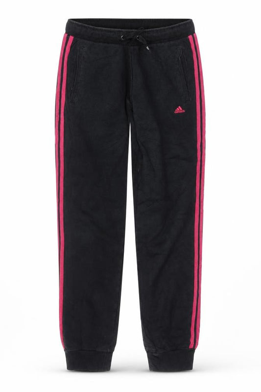 Adidas Girls Black Pink Stripe Jogger Trousers 13-14 Years