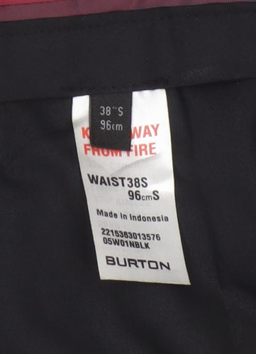 Burton Men's Black 38S Straight Dress Trousers Formal Workwear