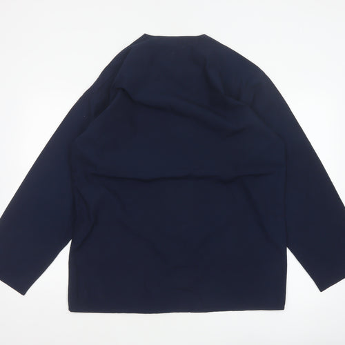 Pierre Cardin Men’s Blue M V-Neck Button-Up Casual Shirt Jacket