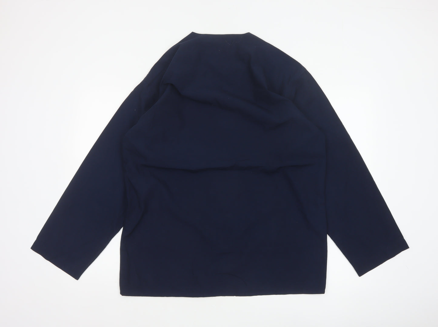 Pierre Cardin Men’s Blue M V-Neck Button-Up Casual Shirt Jacket