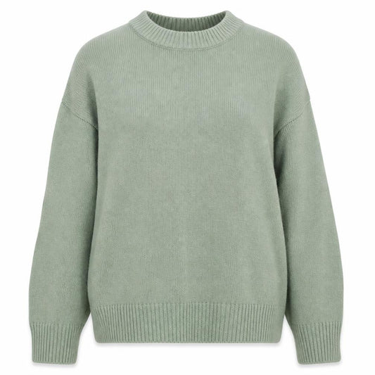Marks & Spencer Women Green L V-Neck Long Sleeve Knit Pullover Jumper