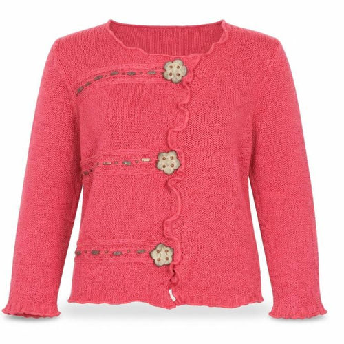 The Stock Shop Women’s Pink L Knit Button Cardigan Long Sleeve
