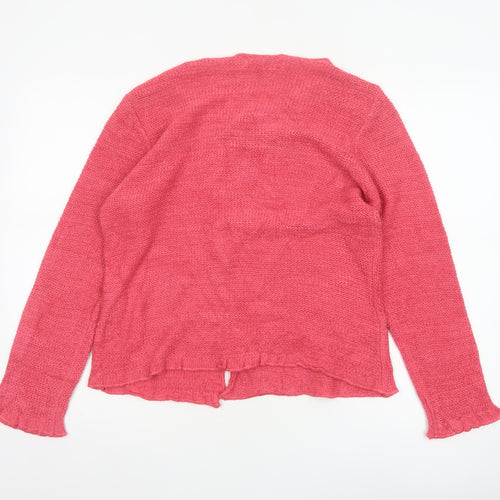 The Stock Shop Women’s Pink L Knit Button Cardigan Long Sleeve