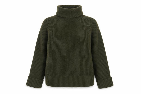 Nobody's Child Women Green M Chunky Knit Roll Neck Pullover Jumper