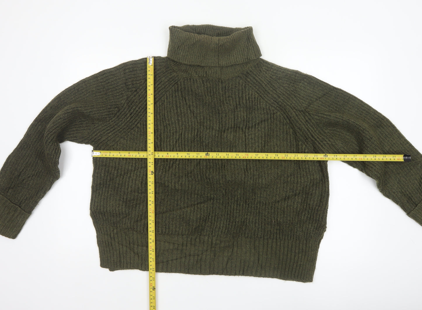 Nobody's Child Women Green M Chunky Knit Roll Neck Pullover Jumper