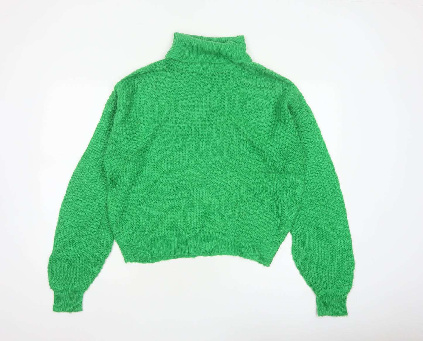 Threadbare Women Green UK 8 Roll Neck Chunky Knit Jumper