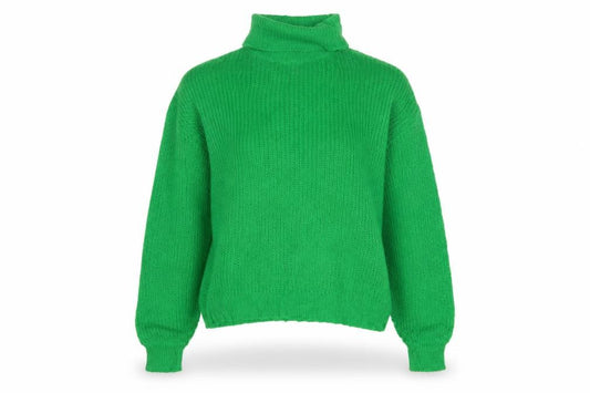 Threadbare Women Green UK 8 Roll Neck Chunky Knit Jumper