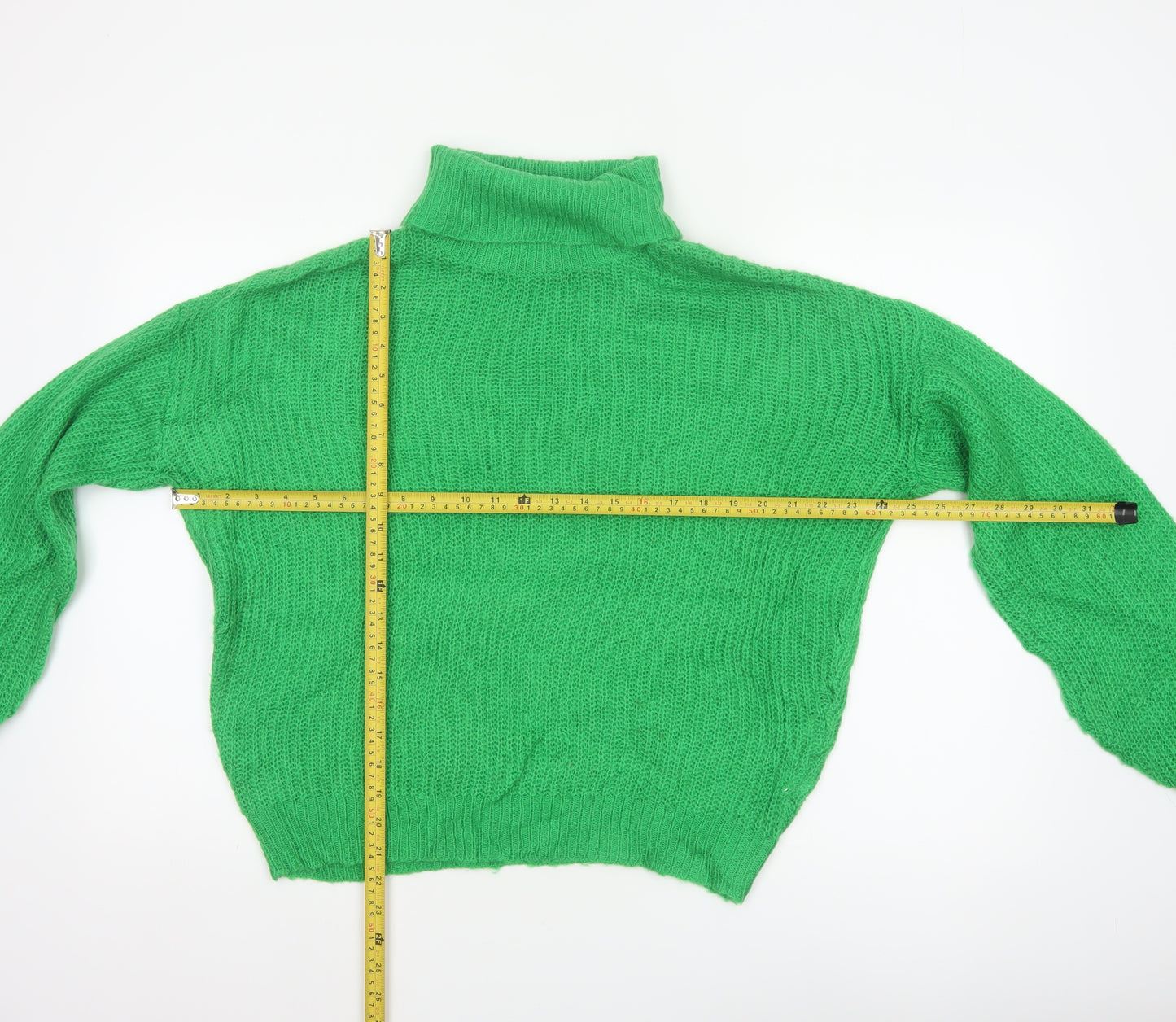 Threadbare Women Green UK 8 Roll Neck Chunky Knit Jumper