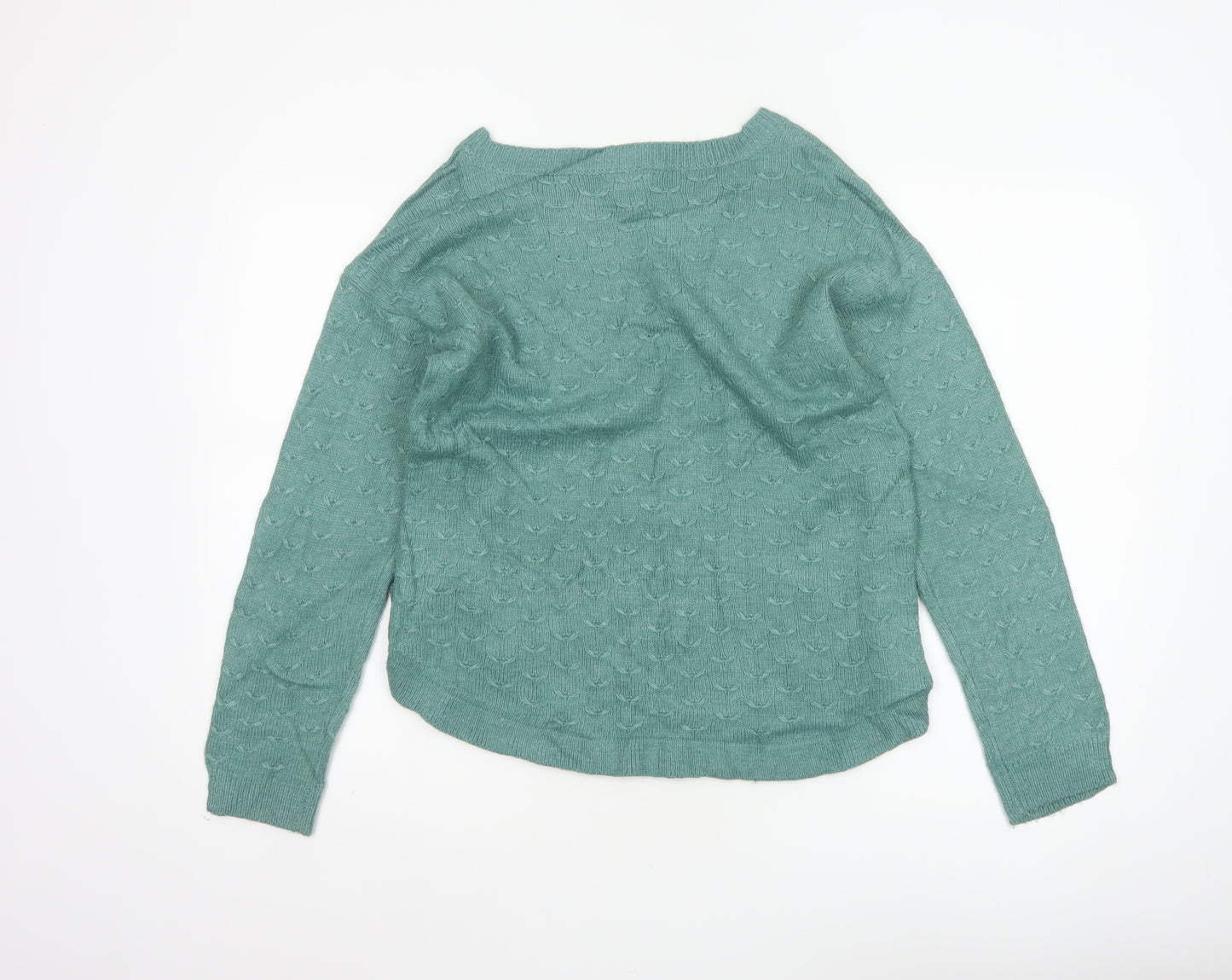 Fat Face Women’s Green UK 8 Textured Knit Button Side Jumper