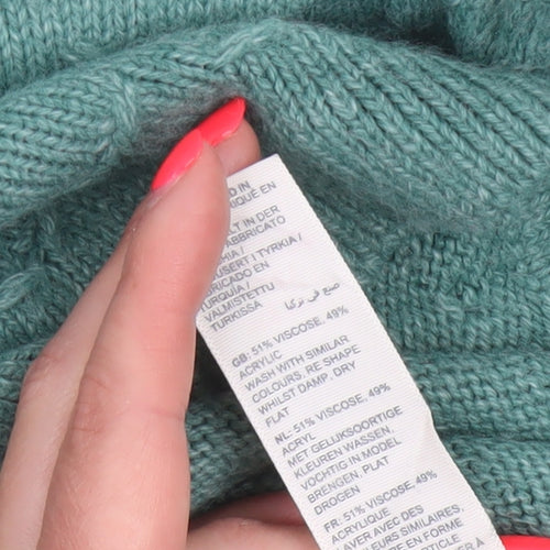 Fat Face Women’s Green UK 8 Textured Knit Button Side Jumper