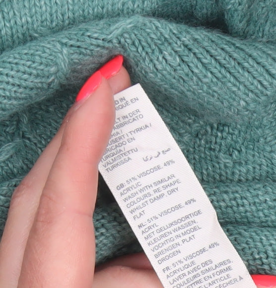 Fat Face Women’s Green UK 8 Textured Knit Button Side Jumper
