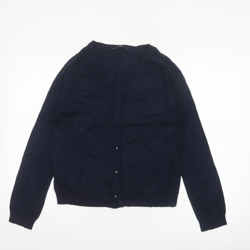 Dorothy Perkins Women Blue UK 12 Button Front Long Sleeve Cardigan