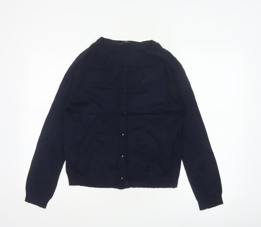 Dorothy Perkins Women Blue UK 12 Button Front Long Sleeve Cardigan