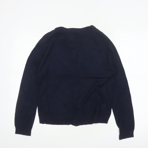 Dorothy Perkins Women Blue UK 12 Button Front Long Sleeve Cardigan