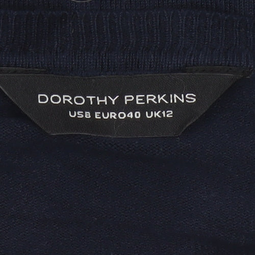 Dorothy Perkins Women Blue UK 12 Button Front Long Sleeve Cardigan