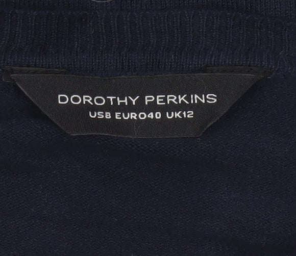 Dorothy Perkins Women Blue UK 12 Button Front Long Sleeve Cardigan