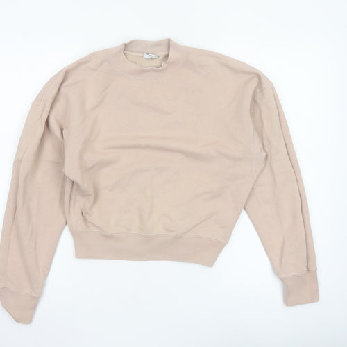 Uniqlo U Women Beige XS Cotton Blend Crew Neck Pullover Jumper