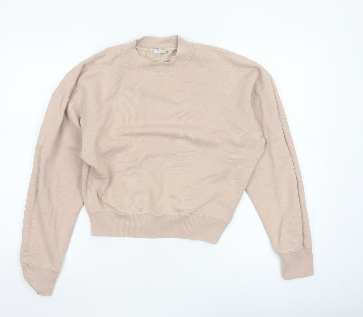 Uniqlo U Women Beige XS Cotton Blend Crew Neck Pullover Jumper