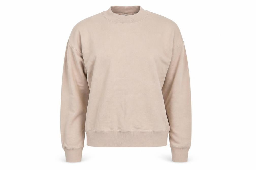 Uniqlo U Women Beige XS Cotton Blend Crew Neck Pullover Jumper