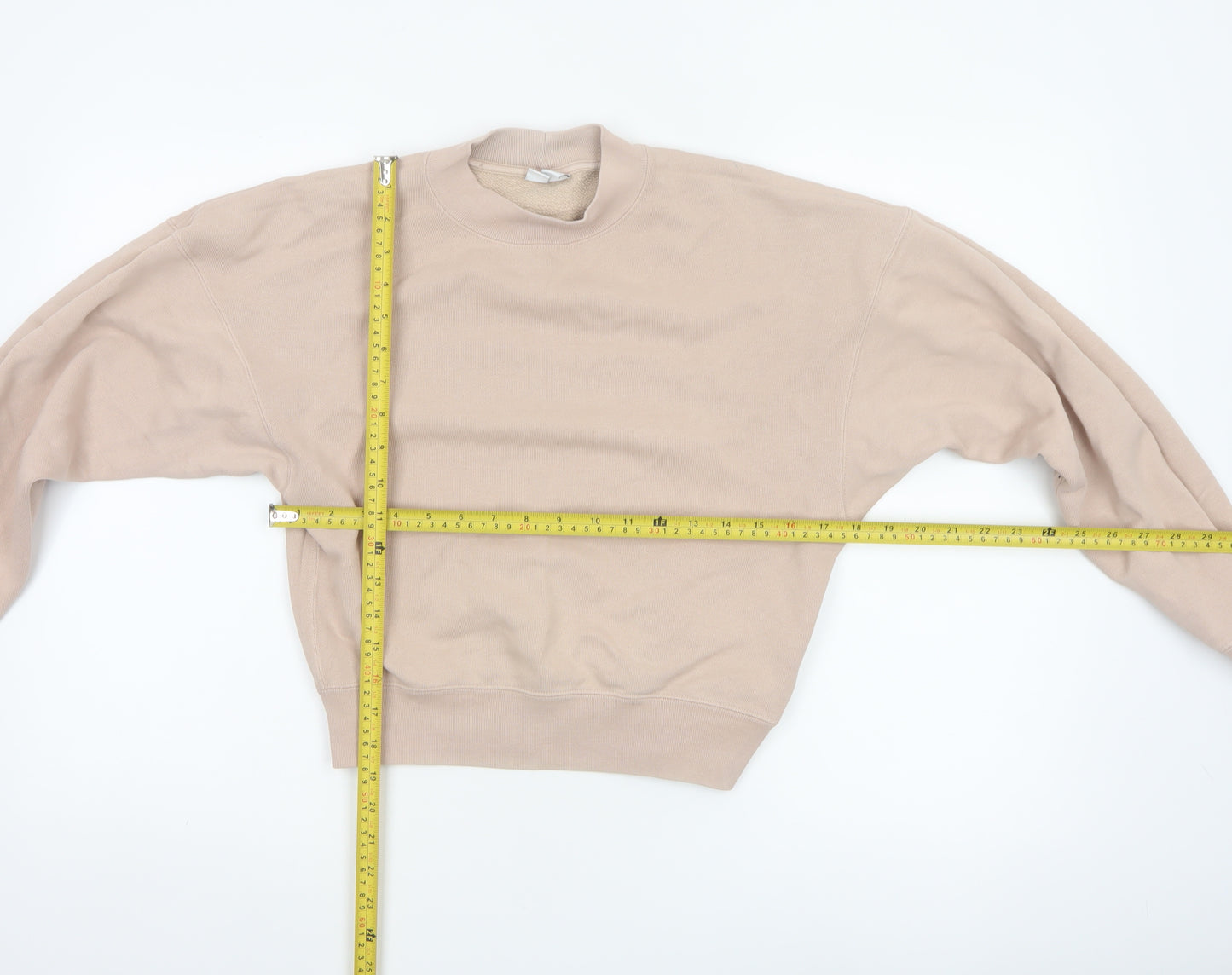 Uniqlo U Women Beige XS Cotton Blend Crew Neck Pullover Jumper
